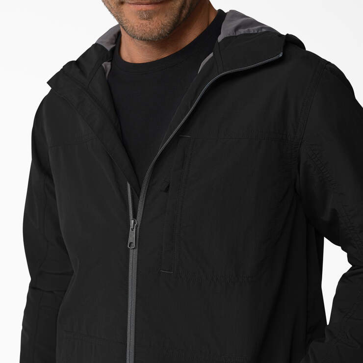 ProTect Cooling Hooded Ripstop Jacket - Black (BK) image number 5