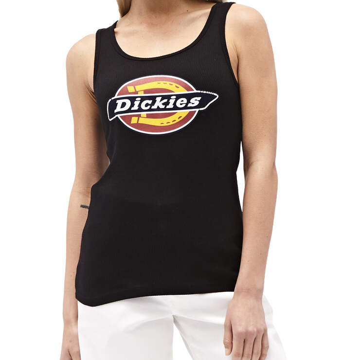Dickies Girl Juniors' Icon Logo Solid Tank Top - Black (BLK) numéro de l’image 1