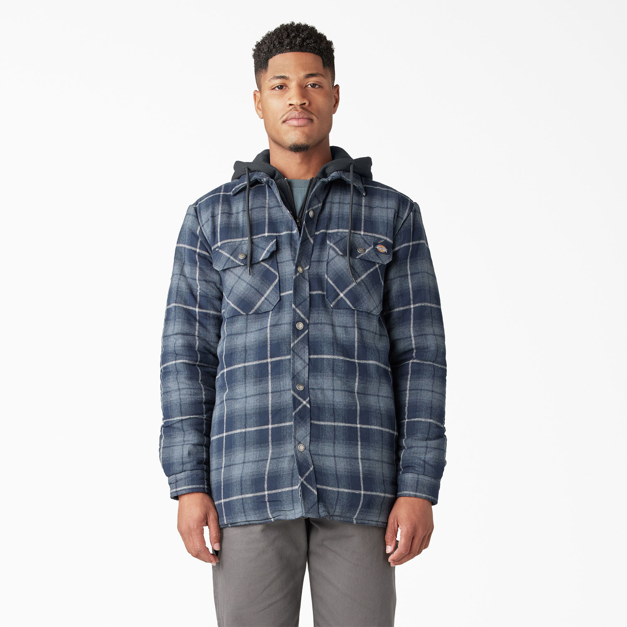 Fleece flannel hoodie sale
