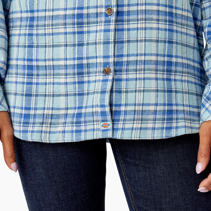 Chemise en flanelle à manches longues et à motif tartan pour femmes - Clear Blue/Orchard Plaid (B2Y) numéro de l’image 8