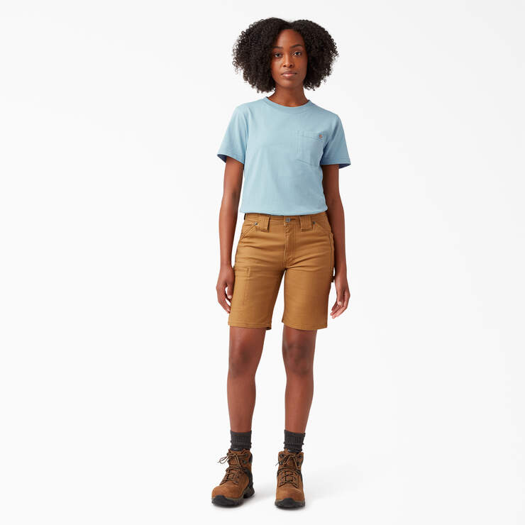 Women's Heavyweight Short Sleeve Pocket T-Shirt - Dockside Blue (DU1) image number 4