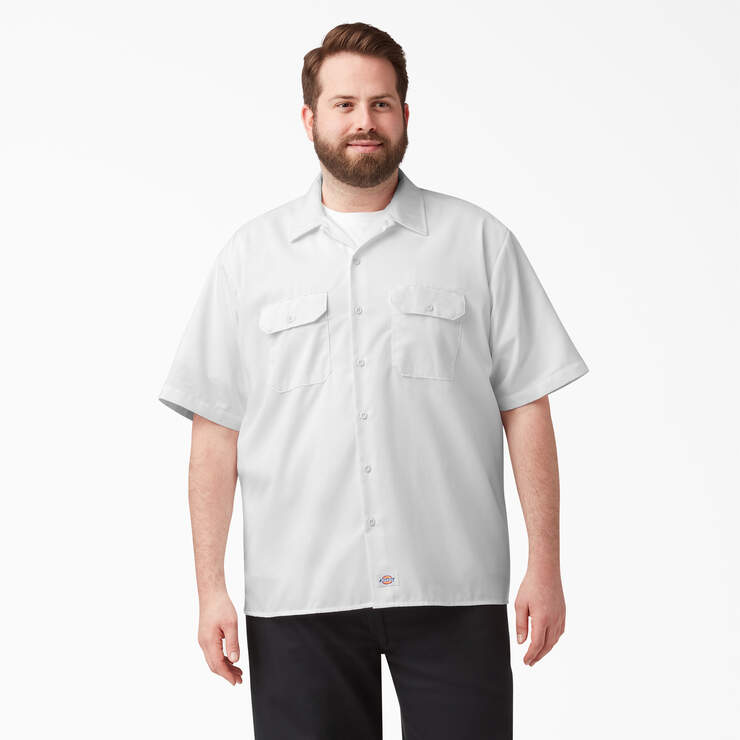 Short Sleeve Work Shirt - White (WH) image number 5