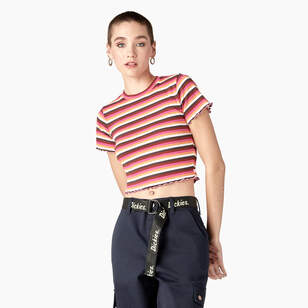 Women's Striped Cropped Baby T-Shirt