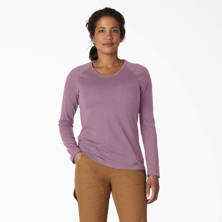 T-shirt rafraîchissant à manches longues et à poche pour femmes - Mauve Shadow Heather (VSH) numéro de l’image 1