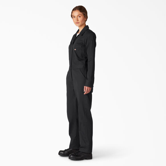 Women&#39;s Long Sleeve Cotton Coverall - Black &#40;BK&#41;