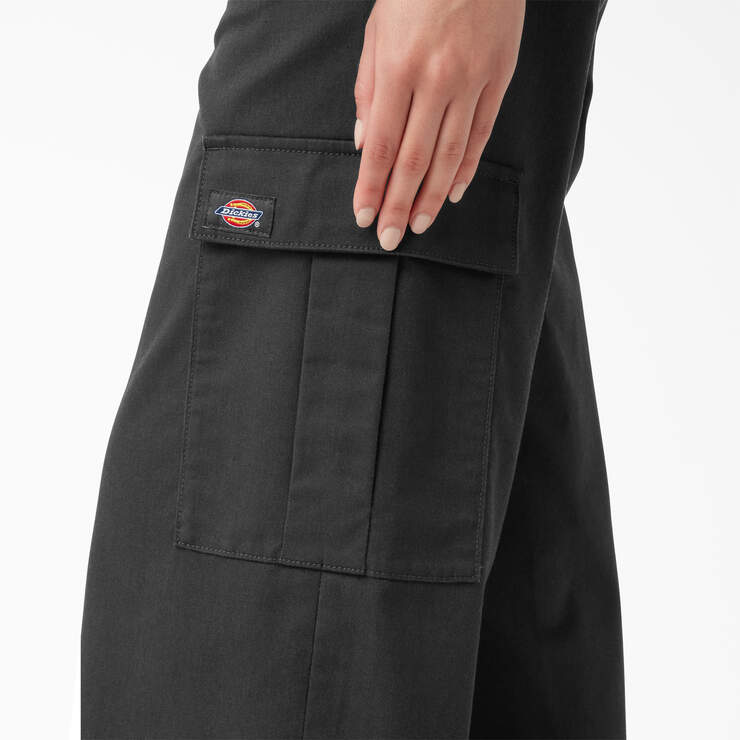 Women's Twill Crop Cargo Pants - Stonewashed Black (SBK) image number 6