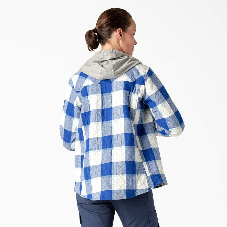 Women’s Flannel Hooded Shirt Jacket - Surf Blue Campside Plaid (A1L) image number 2