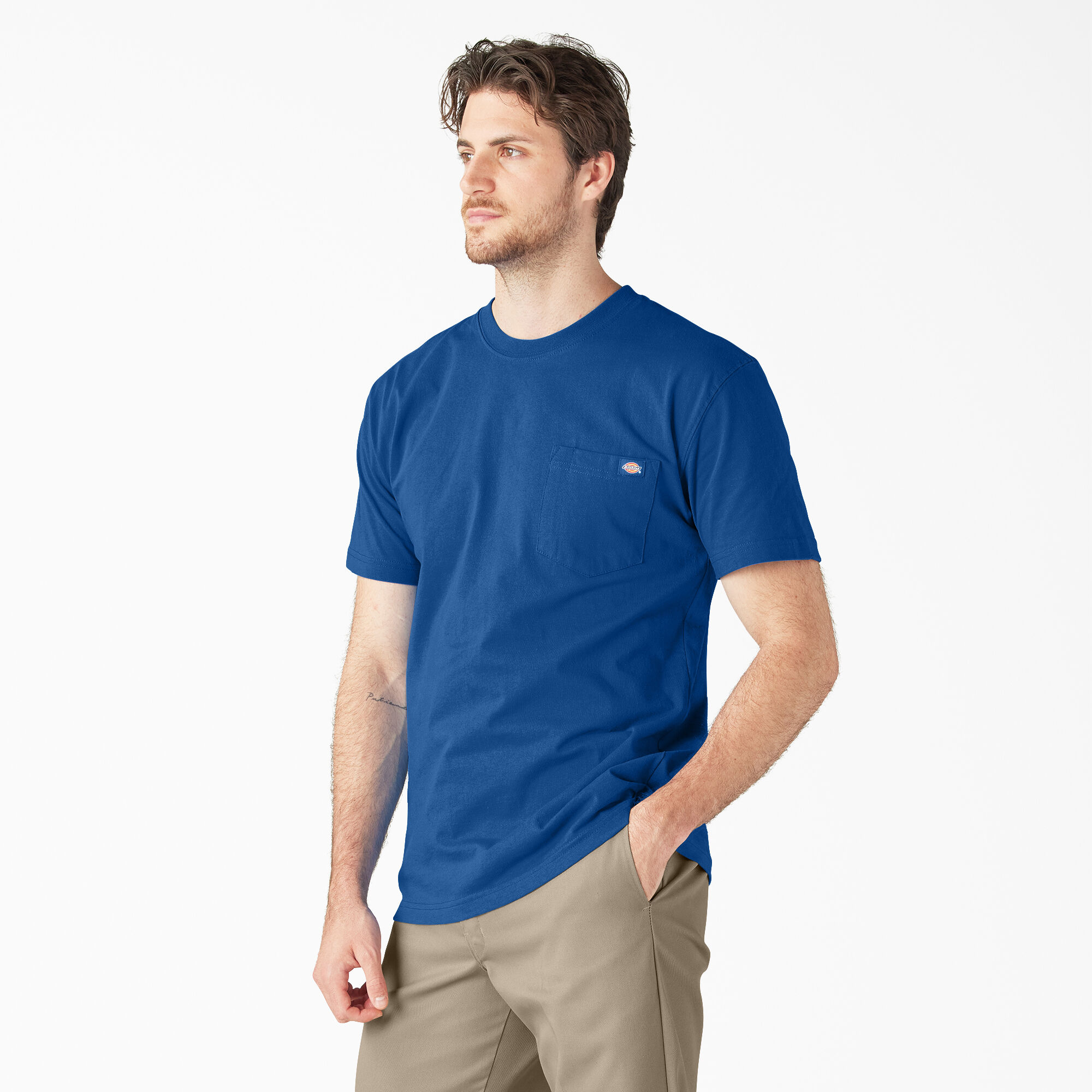 Dickies men's short sleeve heavyweight crew neck 2025 pocket tee