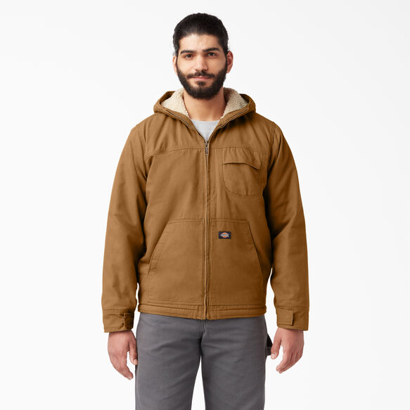 Duck High Pile Fleece Lined Hooded Jacket - Rinsed Brown Duck &#40;RBD&#41;