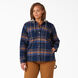 Women&rsquo;s Plus Flannel Hooded Shirt Jacket - Deep Blue &#40;OP2&#41;