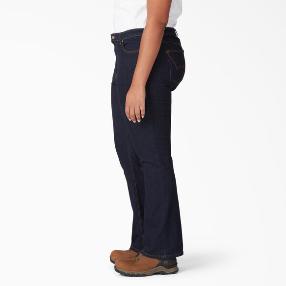 Jeans en denim &agrave; jambe semi-&eacute;vas&eacute;e Forme parfaite taille plus pour femmes - Rinsed Indigo Blue &#40;RNB&#41;