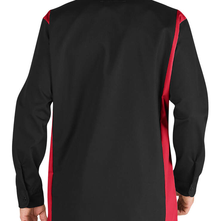 Industrial Colour Block Long Sleeve Shirt - Black/English Red (BKER) image number 2