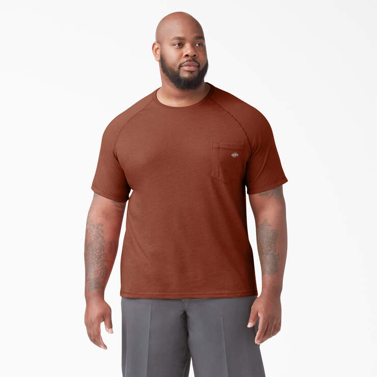 Cooling Short Sleeve Pocket T-Shirt - Red Rock Heather (ROH) image number 3