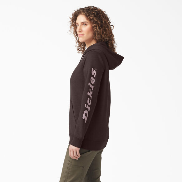 Women&#39;s Water Repellent Sleeve Logo Hoodie - Chocolate Brown Heather &#40;CBH&#41;