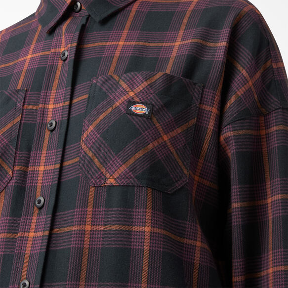 Chemise Bakerhill de coupe ample pour femmes - Wine/Black Plaid &#40;BPN&#41;