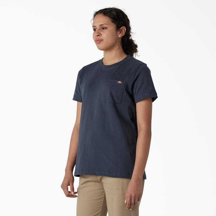 Women's Heavyweight Short Sleeve Pocket T-Shirt - Airforce Blue (AF) image number 3