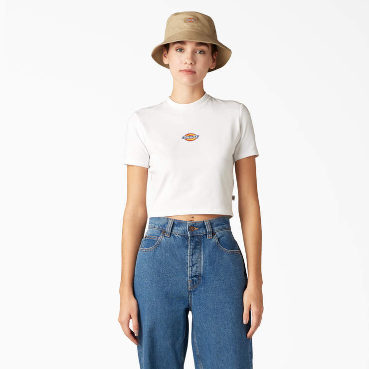 Women's Maple Valley Logo Cropped T-Shirt - White (WH) image number 1