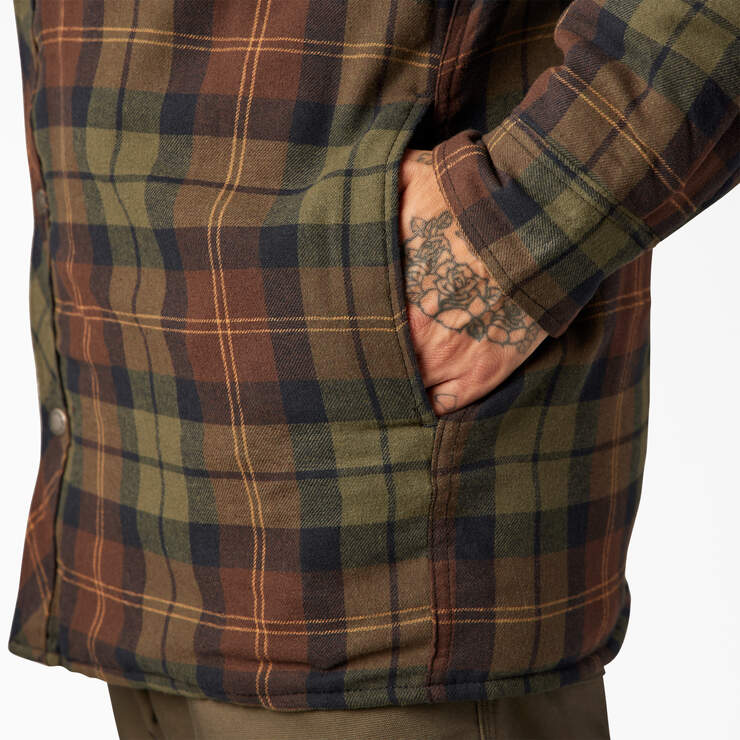 Veste-chemise piquée emblématique à capuchon, coupe décontractée - Chocolate Tactical Green Plaid (POC) numéro de l’image 9