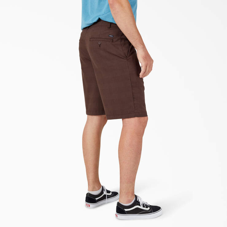 Dickies X-Series Active Waist Plaid Shorts, 11" - Chocolate Brown Plaid (PCB) image number 3