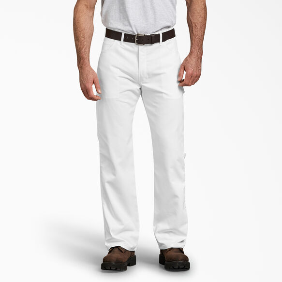 Pantalon de peintre de coupe d&eacute;contract&eacute;e en tissu FLEX - White &#40;WH&#41;