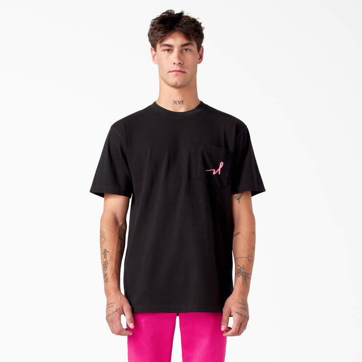 Breast Cancer Awareness Heavyweight T-Shirt - Black (KBK) image number 2