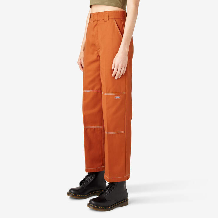 Women's Relaxed Fit Contrast Stitch Cropped Cargo Pants - Dickies Canada