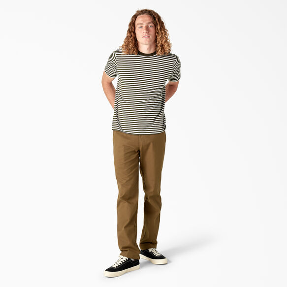 Dickies Skateboarding Striped T-Shirt - Dark Olive/White Stripe &#40;STQ&#41;