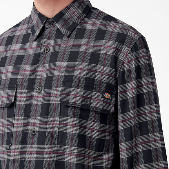 Regular Fit Flex Flannel Shirt - Wine/Black Plaid &#40;BPE&#41;