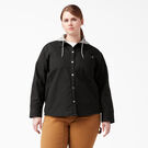 Veste-chemise &agrave; capuchon en coutil taille plus pour femmes - Black &#40;BKX&#41;
