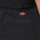 Pantalon court en velours c&ocirc;tel&eacute; de coupe standard pour femmes - Black &#40;BKX&#41;