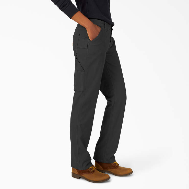 Pantalon menuisier en coutil de coupe droite et décontractée FLEX pour femmes - Rinsed Black (RBK) numéro de l’image 4