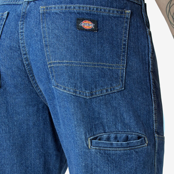 Jeans de coupe d&eacute;contract&eacute;e &agrave; genoux renforc&eacute;s - Stonewashed Indigo Blue &#40;SNB&#41;