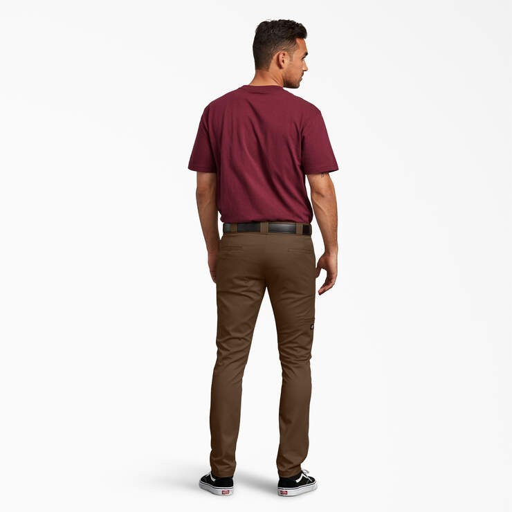 Skinny Fit Double Knee Work Pants - Timber Brown (TB) image number 5