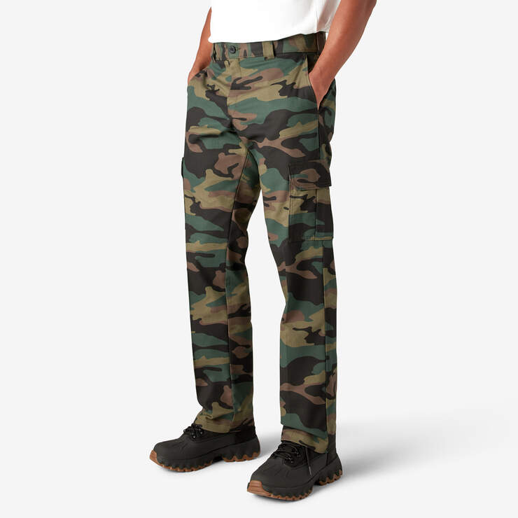 FLEX Regular Fit Cargo Pants - Hunter Green Camo (HRC) image number 3