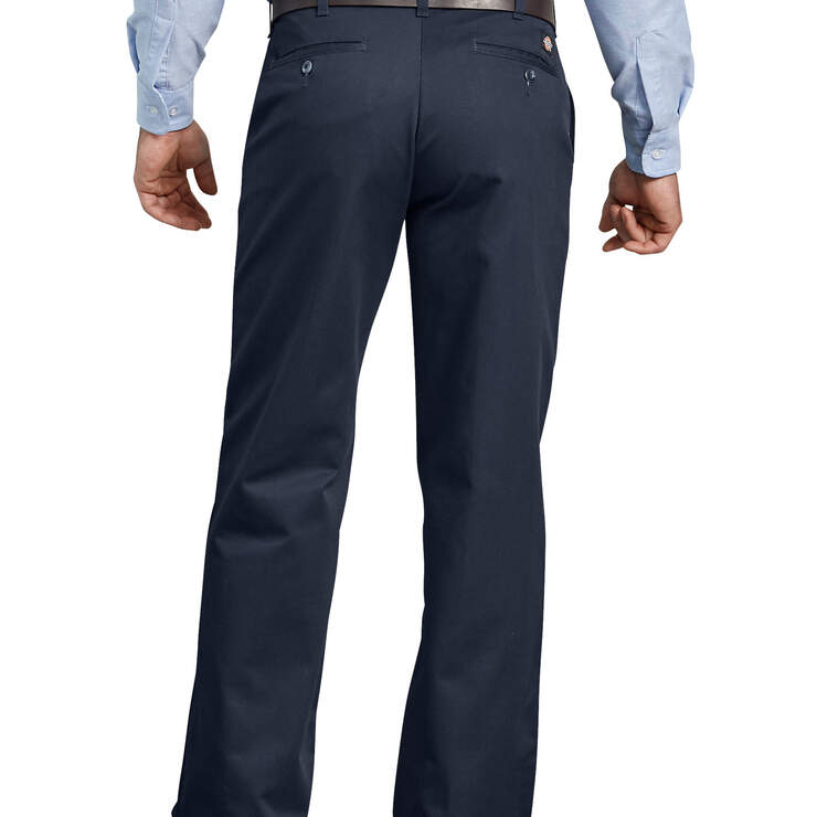 Pantalon en coton à devant plat - Dark Navy (DN) numéro de l’image 2