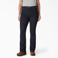 Women's Plus Perfect Shape High Waist Bootcut Jeans - Rinsed Indigo Blue (RNB)