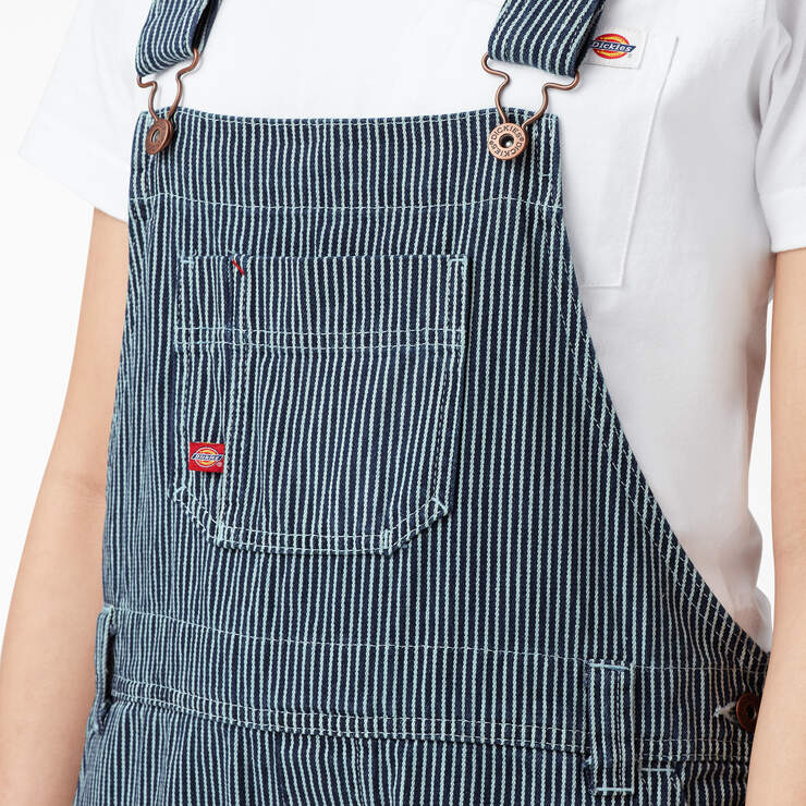 Women's Relaxed Fit Bib Overalls - Rinsed Hickory Stripe (RHS) image number 5