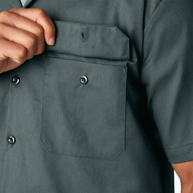 Short Sleeve Work Shirt - Lincoln Green (LN) image number 8