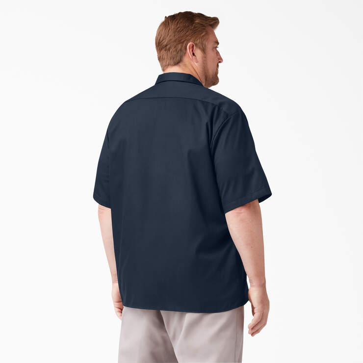 FLEX Relaxed Fit Short Sleeve Work Shirt - Dark Navy (DN) image number 4