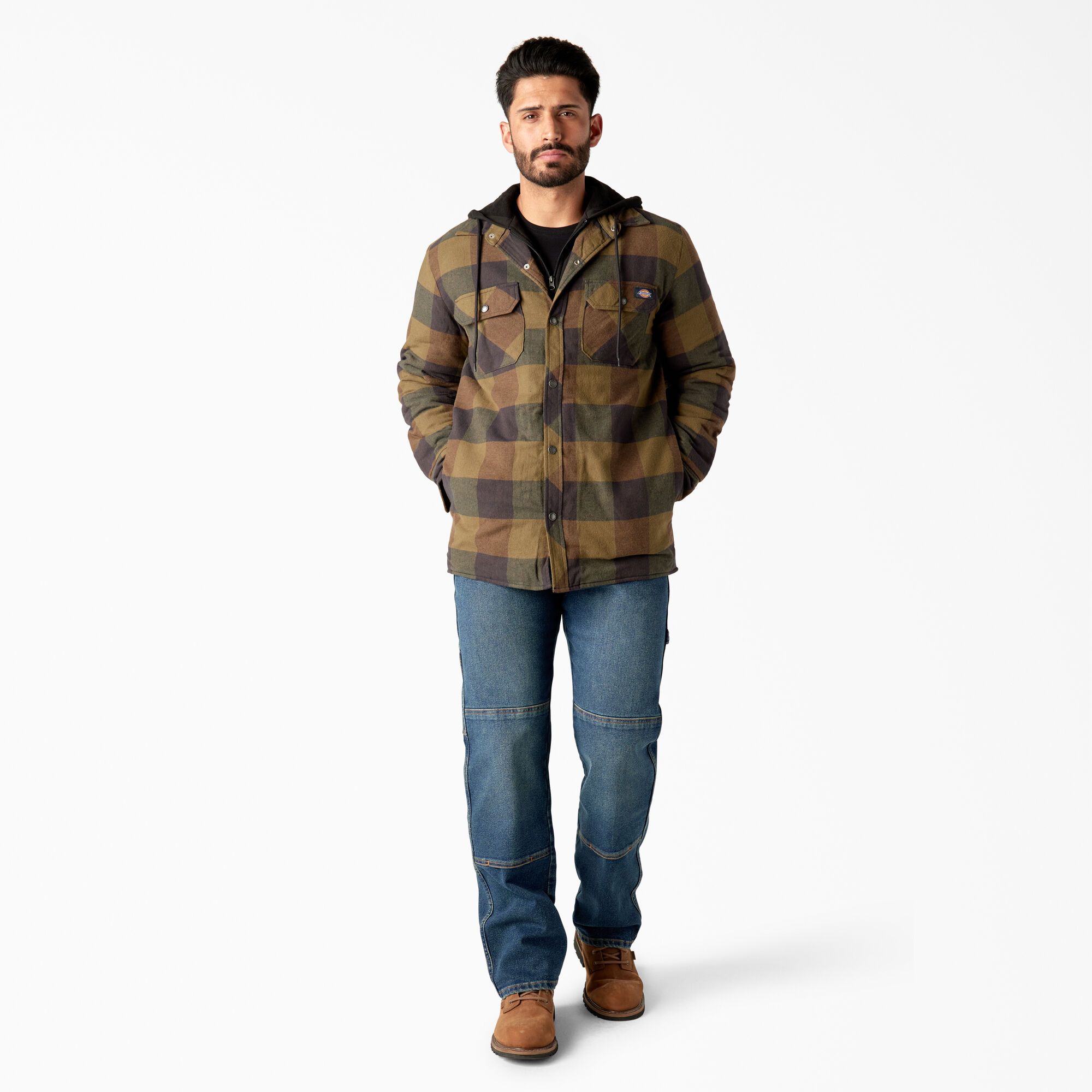 Dickies men's flannel online hooded shirt jacket