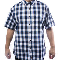 Men's Short Sleeves Plaid Shirt - Blue (BL9)