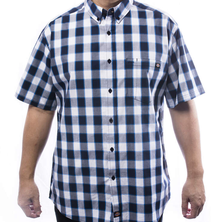 Men's Short Sleeves Plaid Shirt - Blue (BL9) image number 1