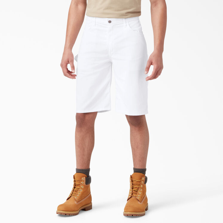 Relaxed Fit Utility Painter&#39;s Shorts, 11&quot; - White &#40;WH&#41;