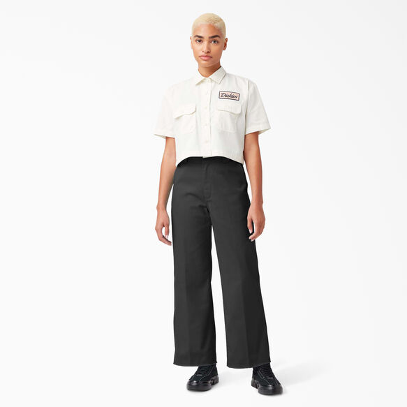Pantalon court en serg&eacute; pour femmes - Rinsed Black &#40;RBK&#41;