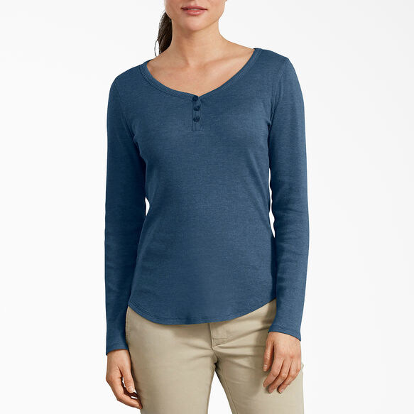 Chemise henley pour femmes - Dark Denim Blue &#40;DMD&#41;