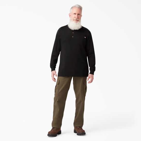 Haut henley &eacute;pais &agrave; manches longues - Black &#40;BK&#41;