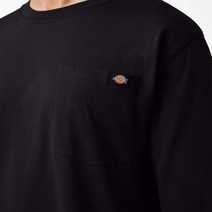 Logo Graphic Long Sleeve Pocket T-Shirt - Black (KBK) image number 5