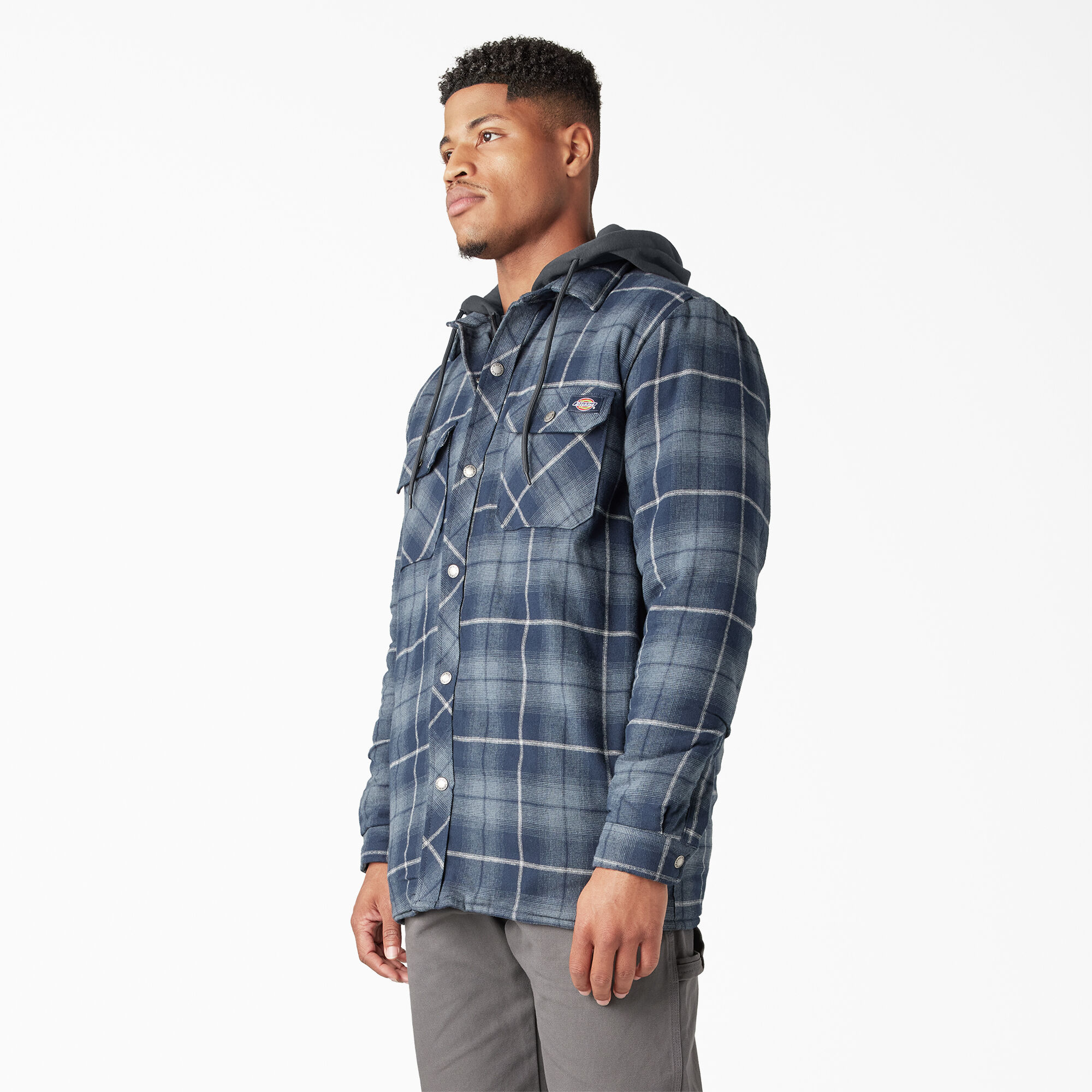 Dickies men's flannel online hooded shirt jacket