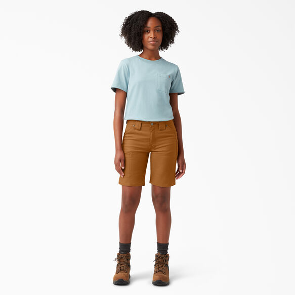 Women&#39;s FLEX DuraTech Straight Fit Shorts, 9&quot; - Brown Duck &#40;BD&#41;