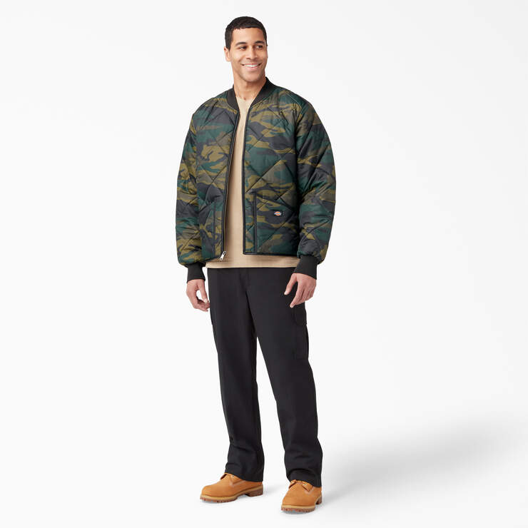 Camo Diamond Quilted Jacket - Hunter Green Camo (HRC) image number 7